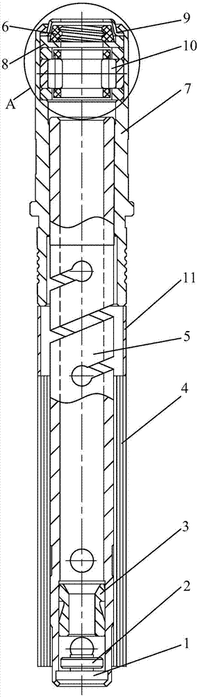 Sealing structure of spindle insert and spindle insert provided with same