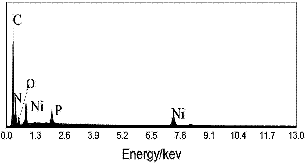 Simple preparation method of amorphous nickel phosphide/graphene-like carbon-nitrogen compound composite catalyst