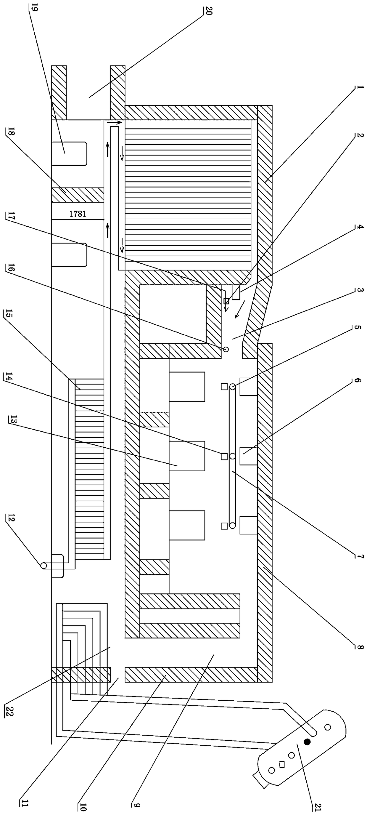 Horizontal domestic garbage combustion furnace