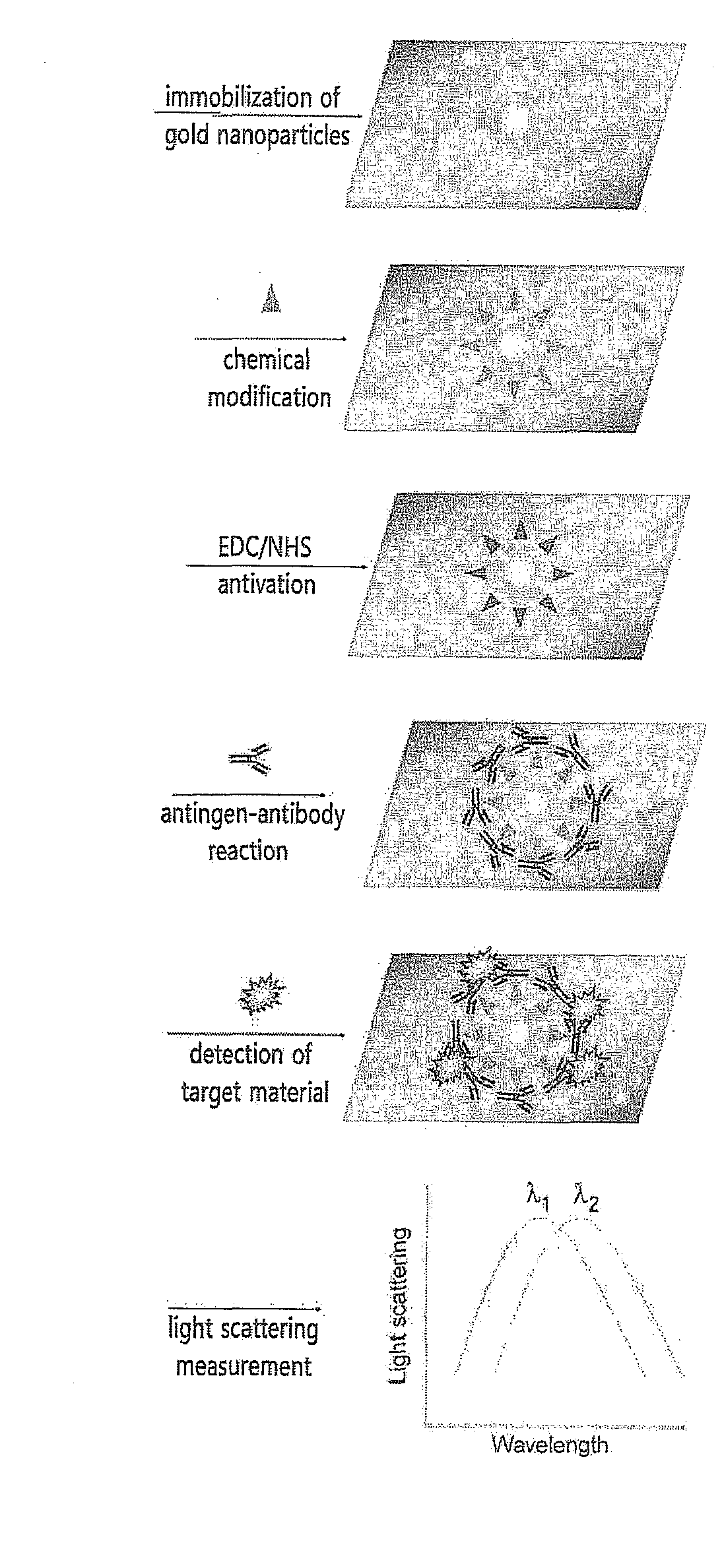 Method of detecting bioproducts using localized surface plasmon resonance sensor of gold nanoparticles