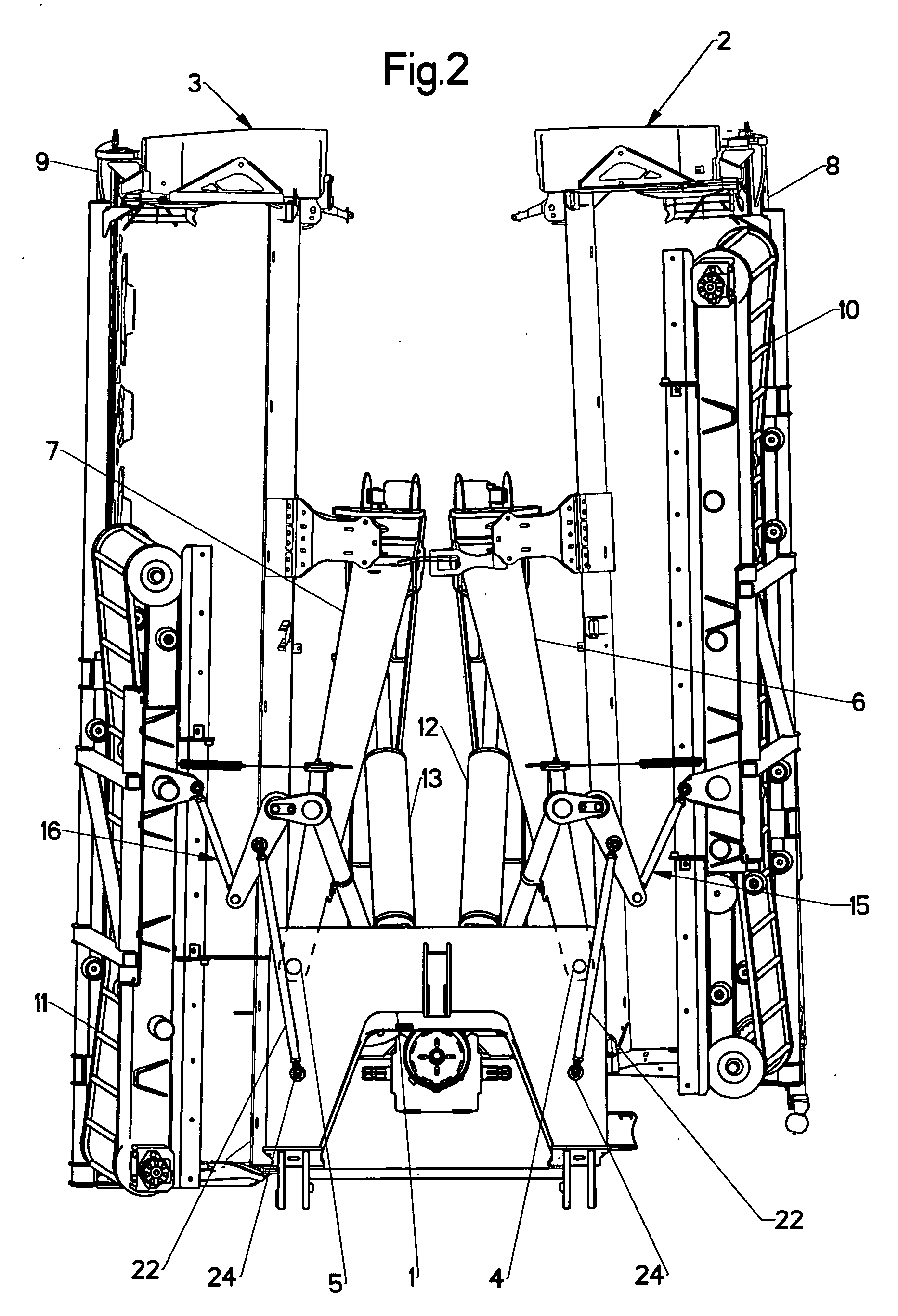 Mower with foldable mowing units