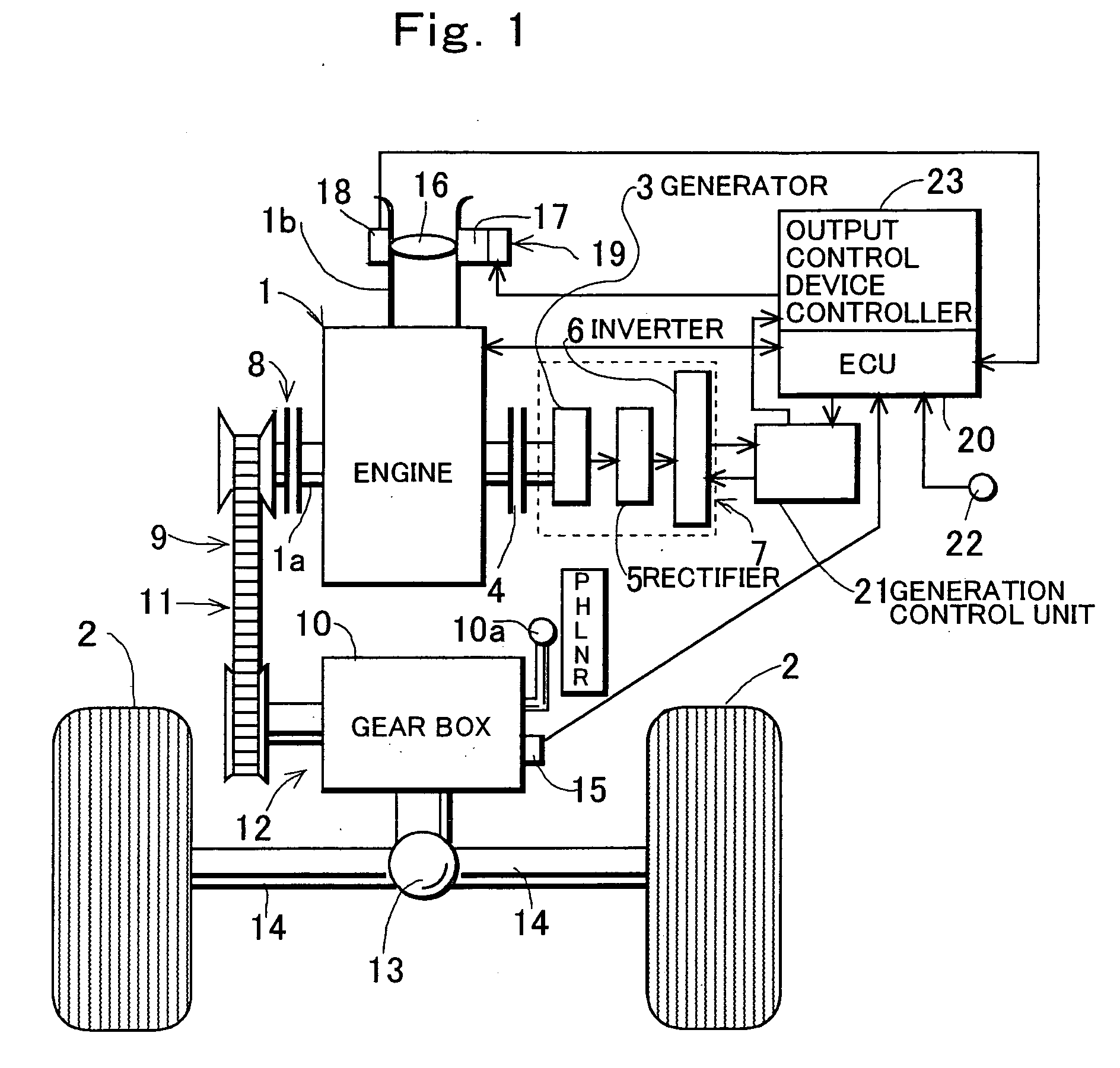 Control device for engine driven vehicle incorporating generator