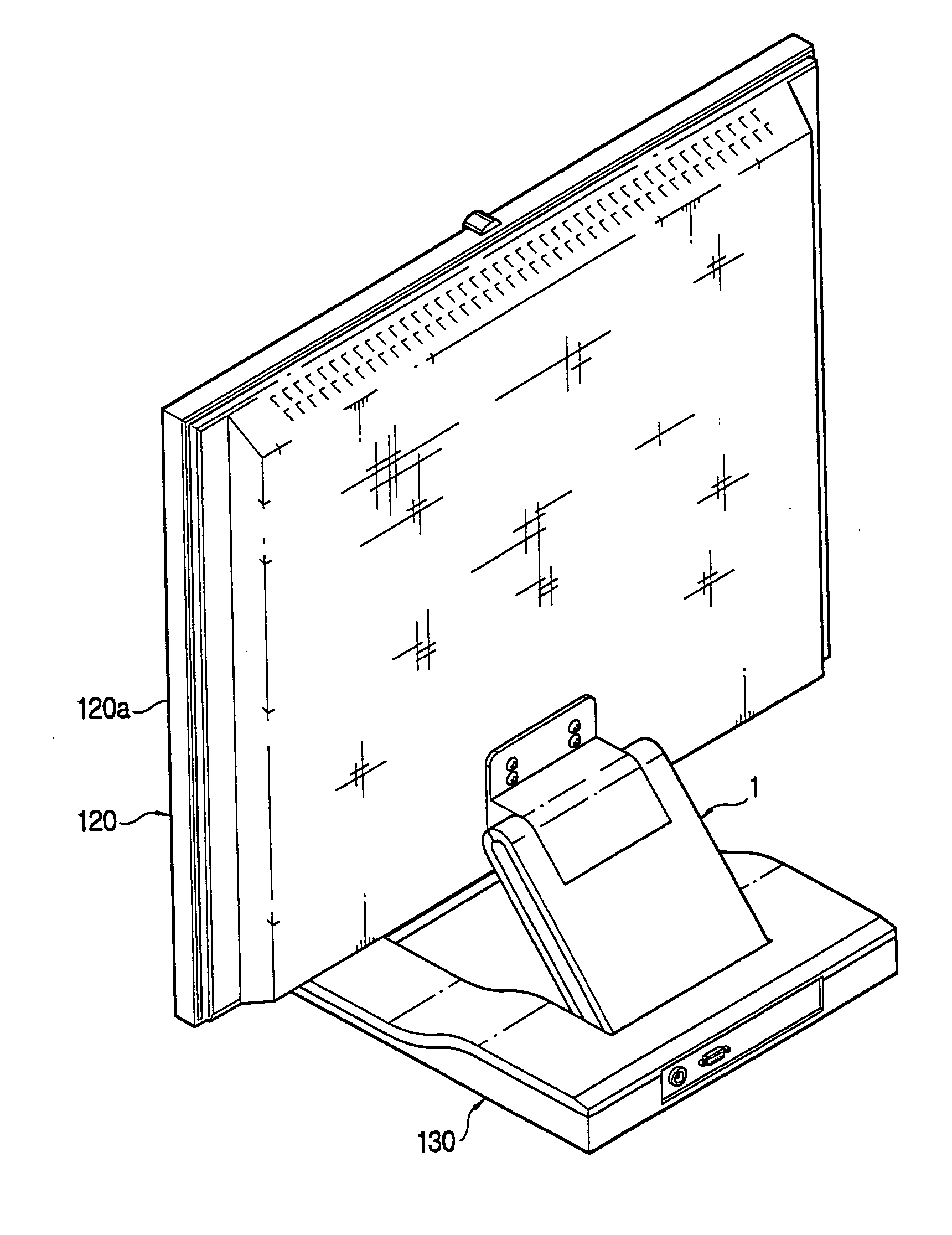 Monitor improved in a tilting and combining structure