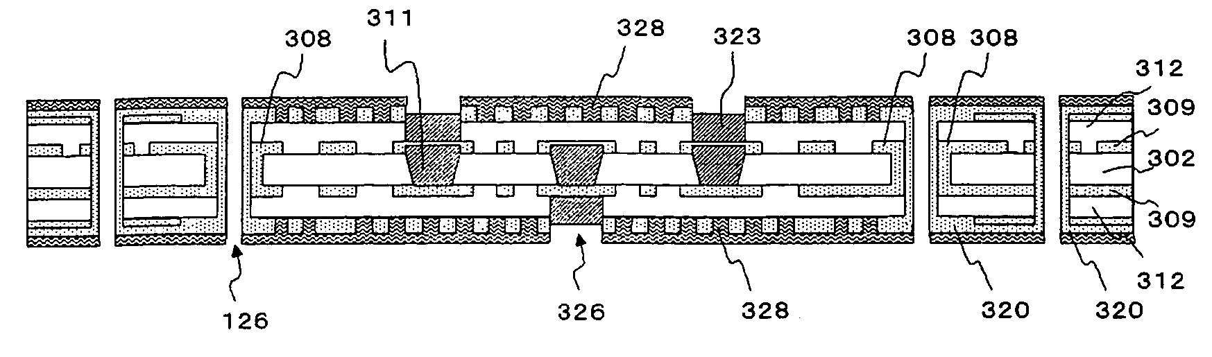 Device mounting board and semiconductor apparatus using device mounting board