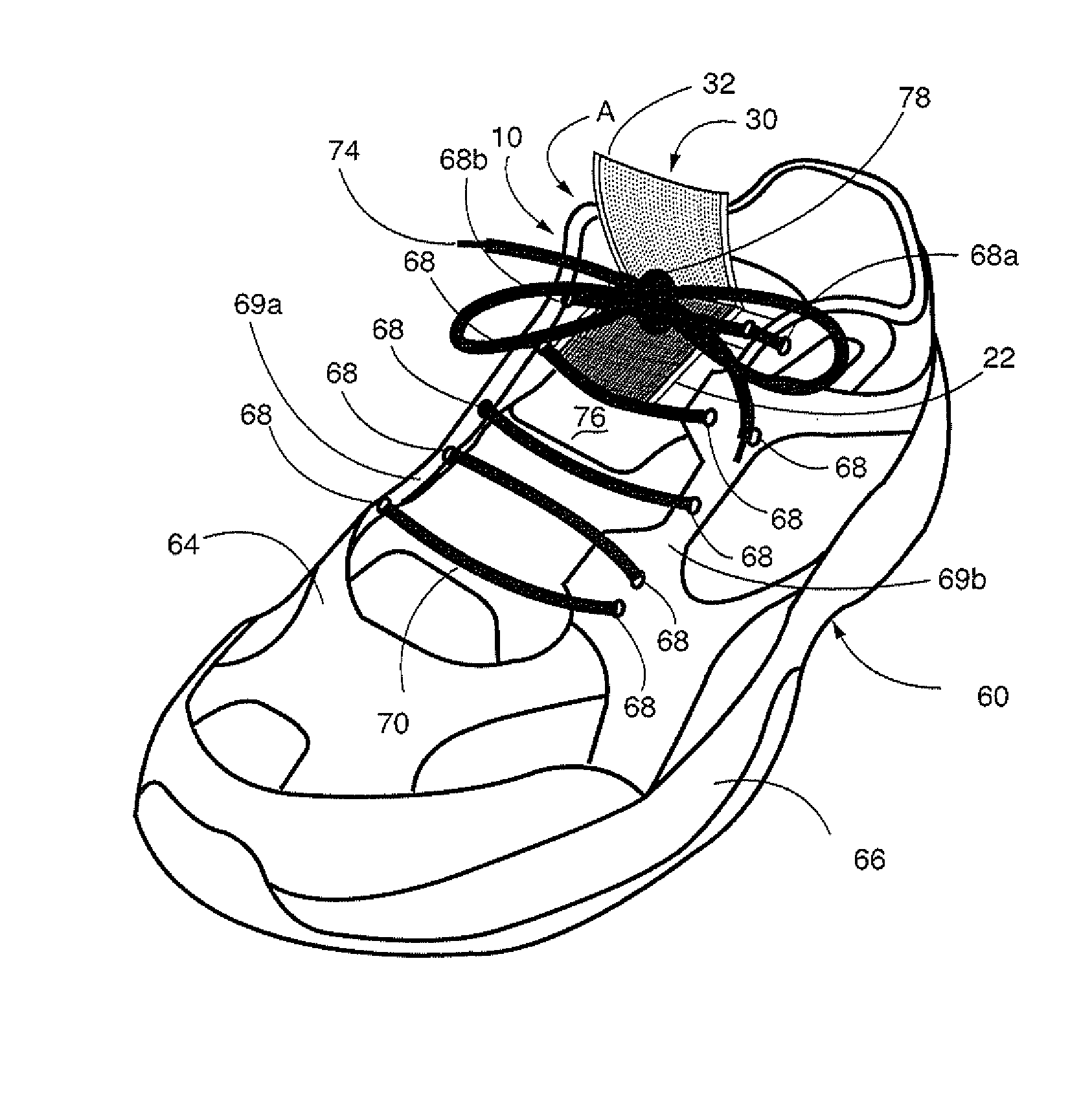 Device for maintaining a tied shoe lace knot