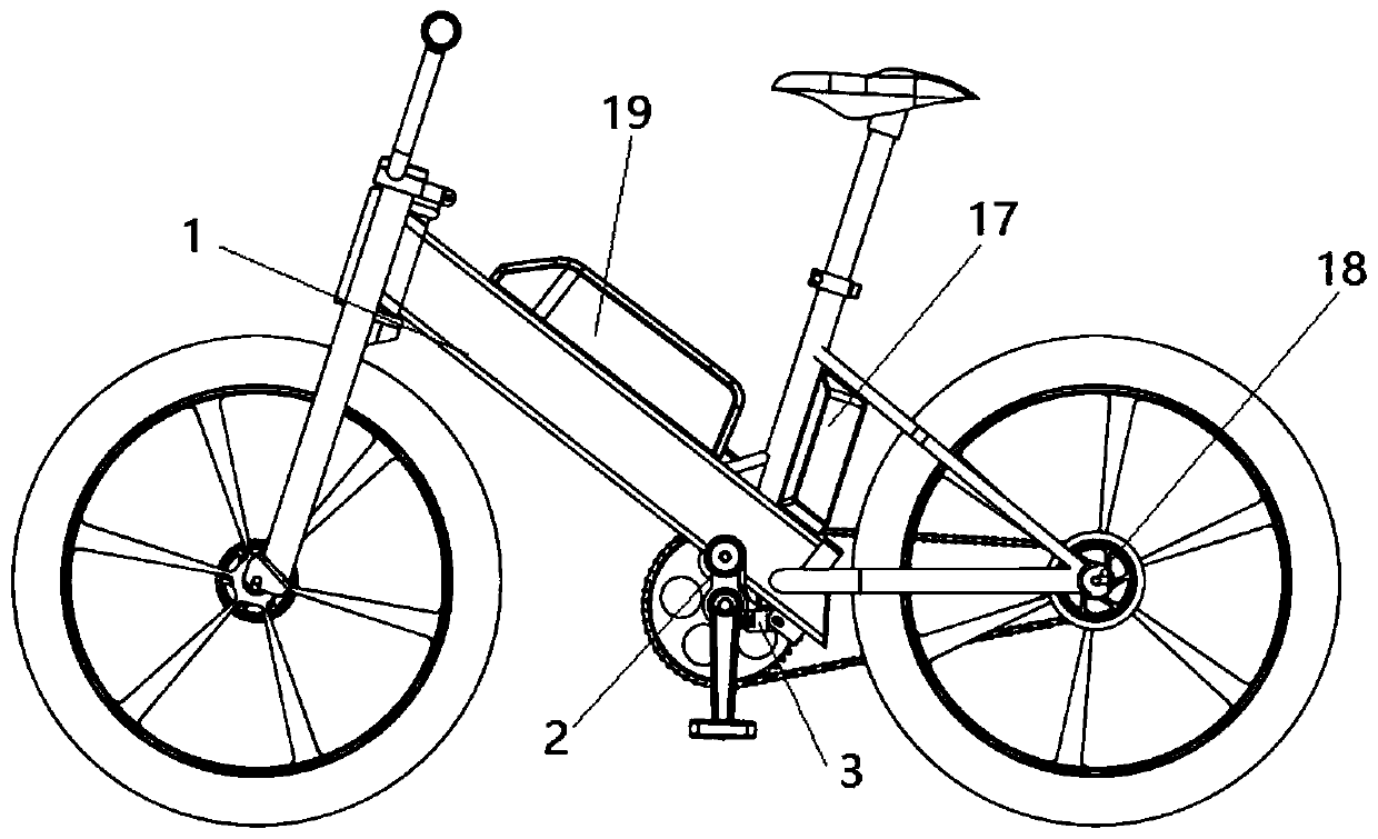 Connection structure of sensor and motor bicycle