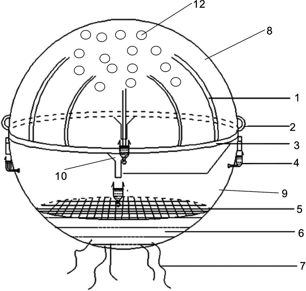 Transparent ball suspended in water