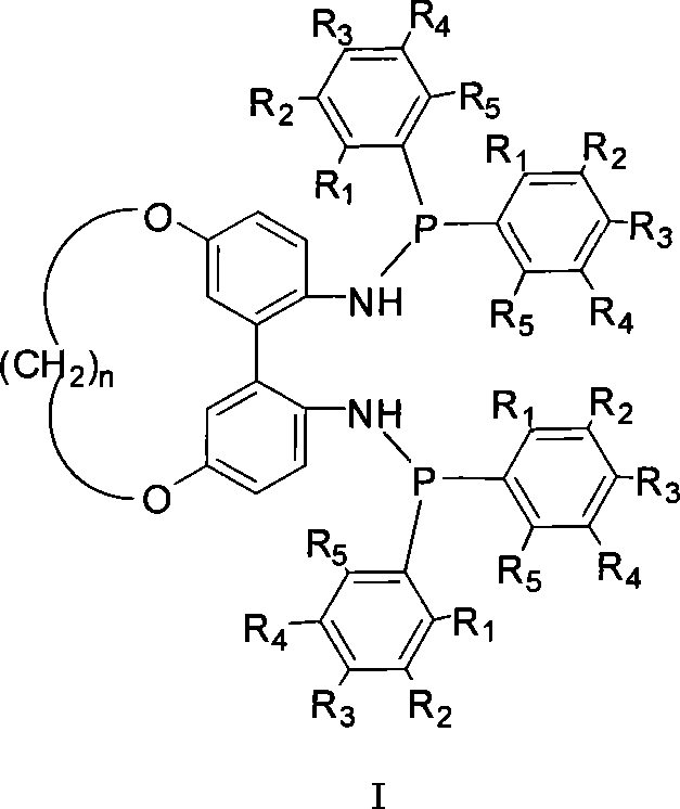 1,1'-biphenyls axial chirality diphosphinidene amide ligand connected at 5,5' position