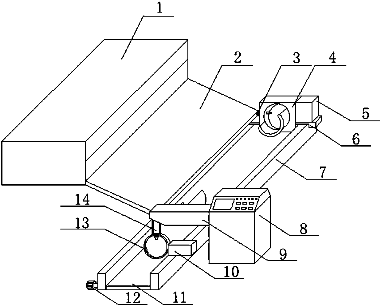 Rotary numerical control laser cutting machine for tubular products