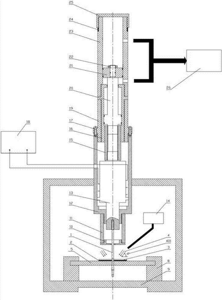 Laser shock and supersonic vibration extrusion co-strengthening device and method