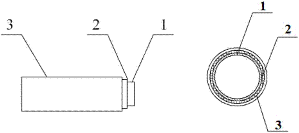 Large-caliber thermoplastic composite long-distance transportation pipe and manufacturing method and device thereof