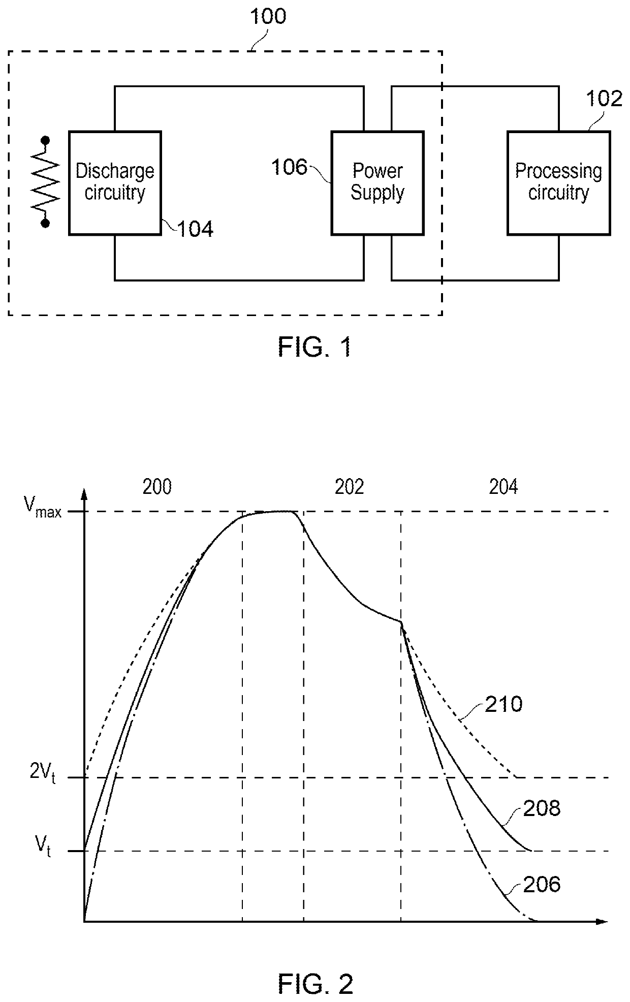 Partially discharging a power supply