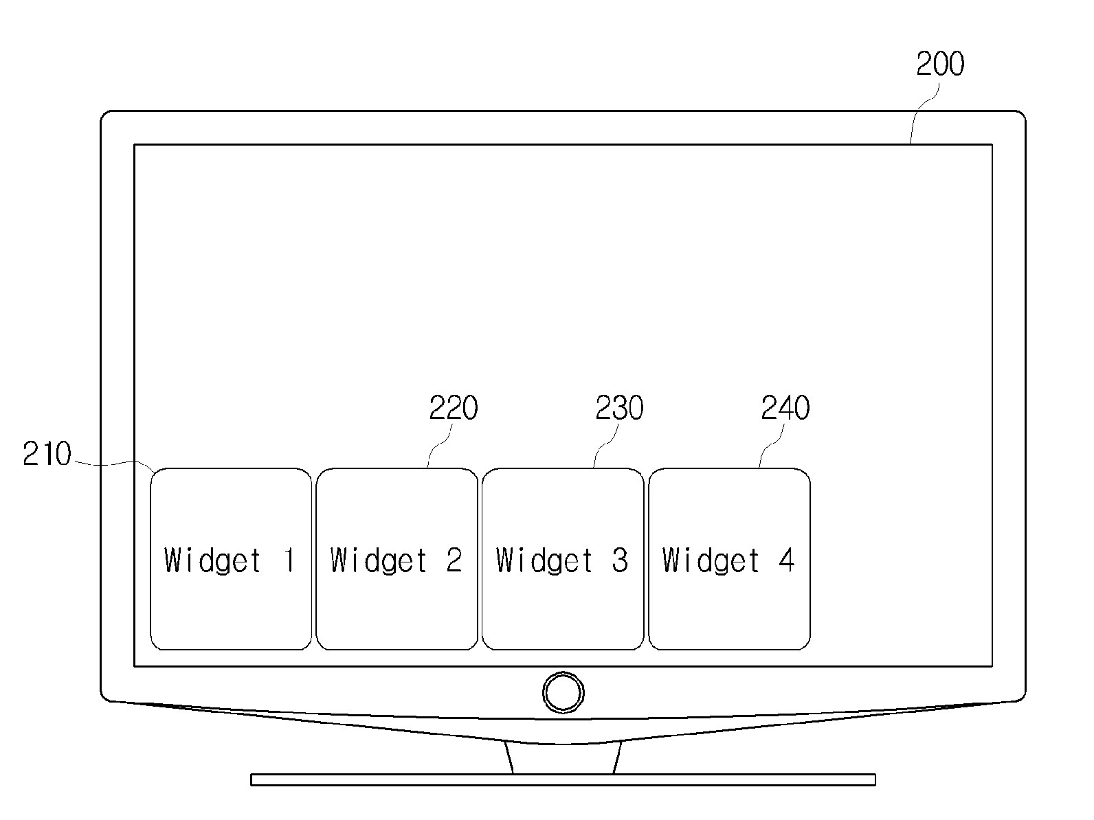 Display apparatus for displaying widget windows, display system including the display apparatus, and a display method thereof