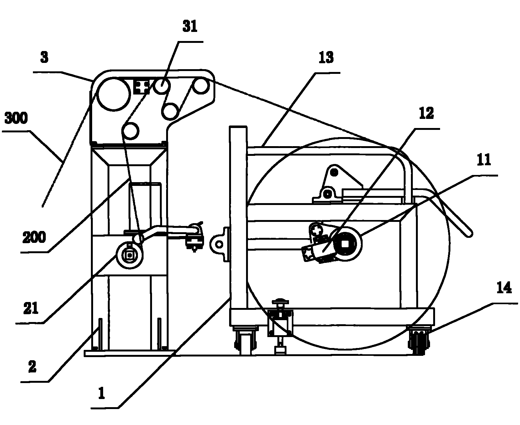 Material unwinding and winding device and speed regulating method thereof