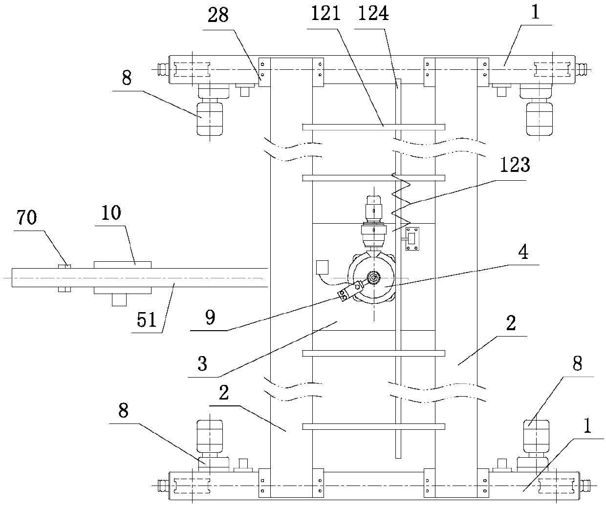 Crane with underslung trolley and position-adjustable bumper posts and capable of rotating at any angle