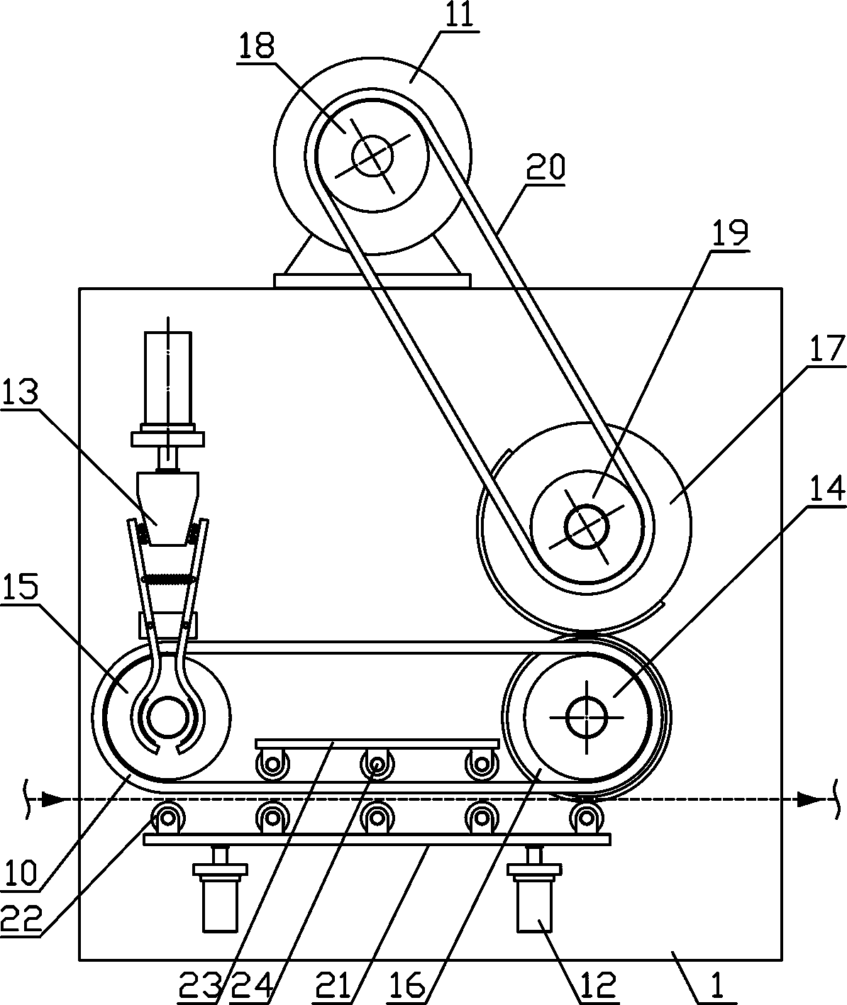 Intermittent feeding mechanism for yarn