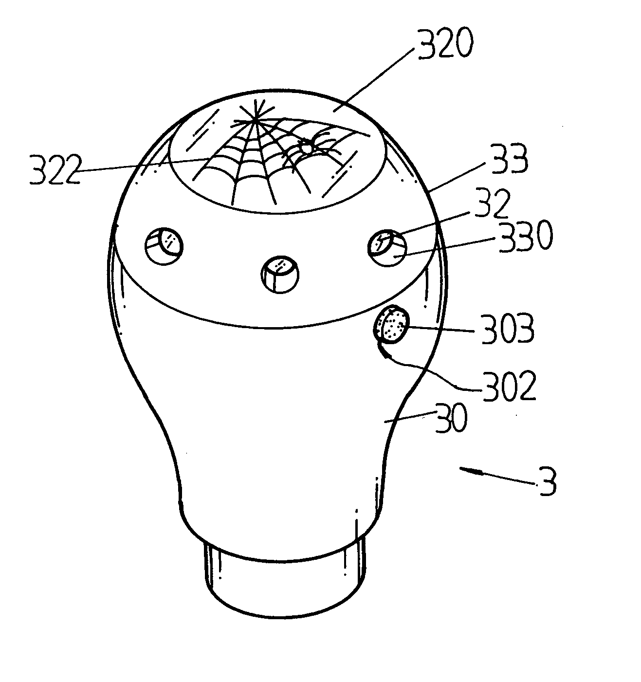 Gear lever having a light emitting effect