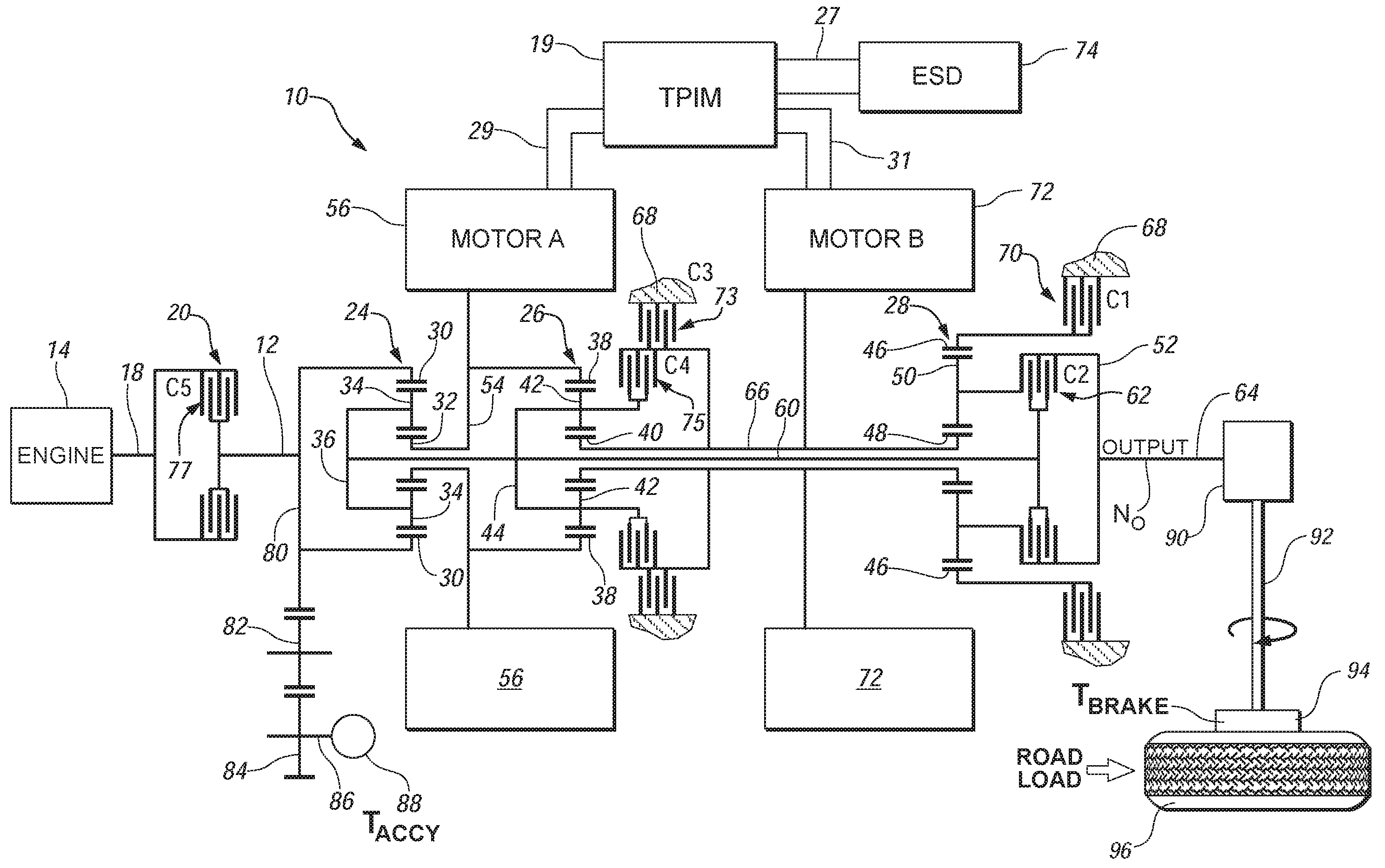 Clutch control for hybrid transmission