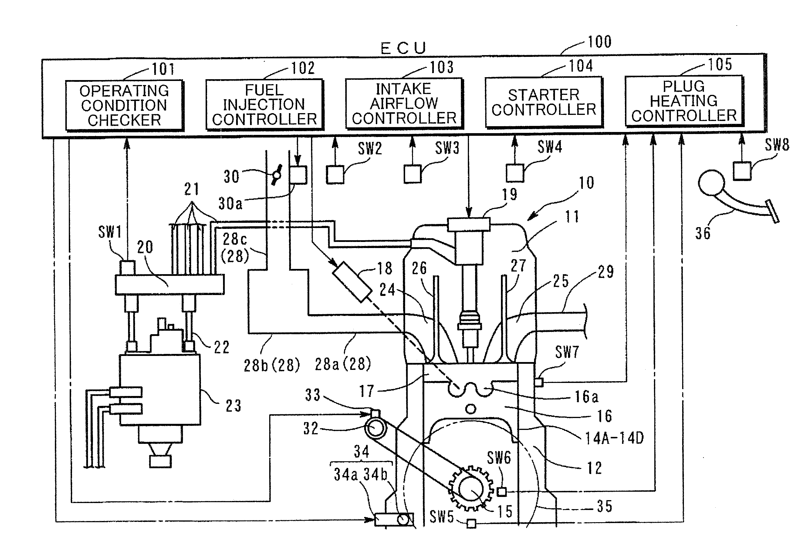 Diesel engine system and method of controlling diesel engine