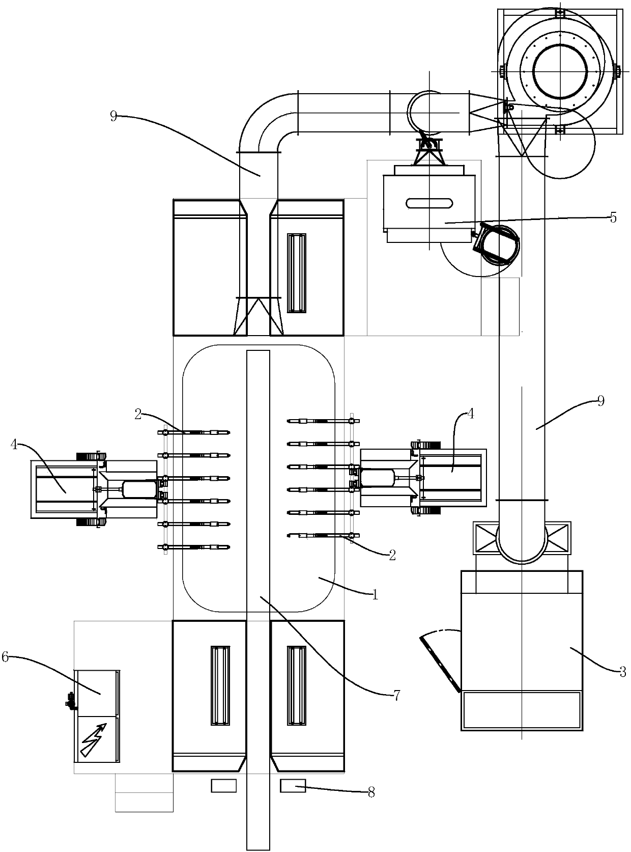 Spraying system for spraying room workpiece height automatic identification