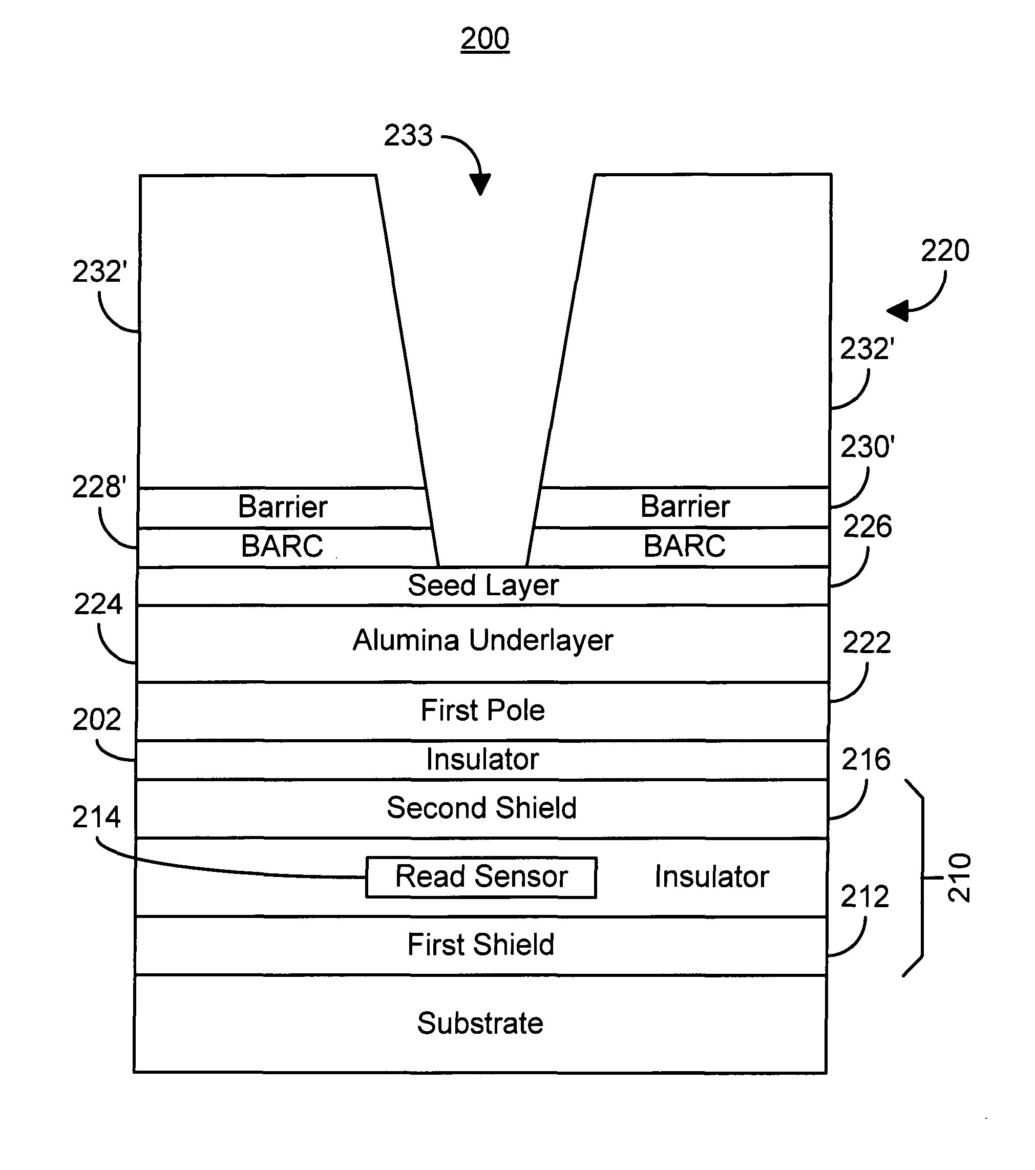 Method and system for providing a magnetic writer using a BARC