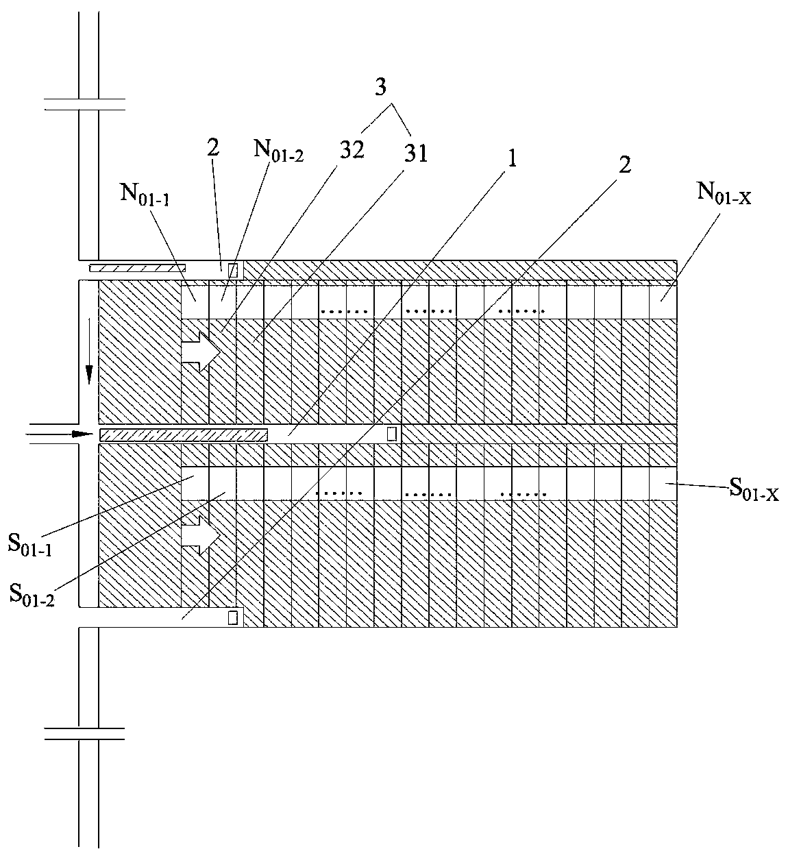 Thin coal seam coal-pillar-free advancing type coal mining method