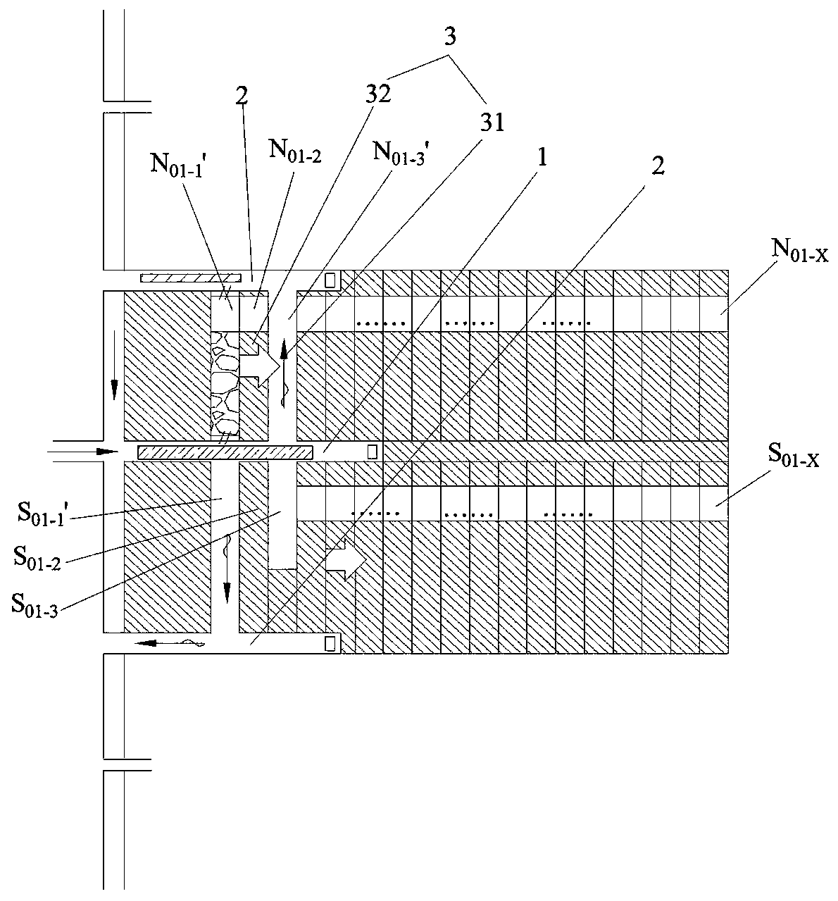 Thin coal seam coal-pillar-free advancing type coal mining method