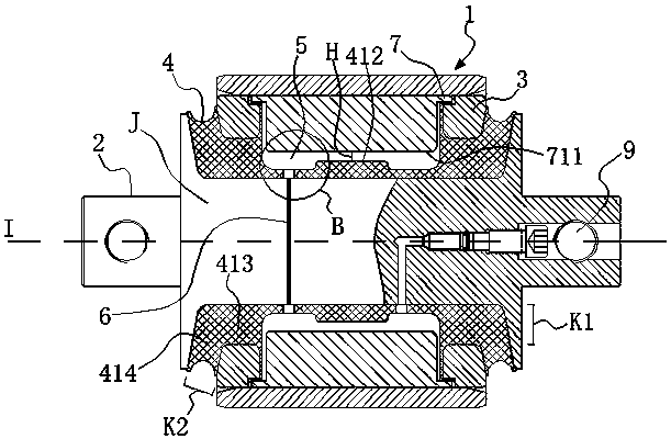 Method for forming liquid rubber composite node with damping through hole and node