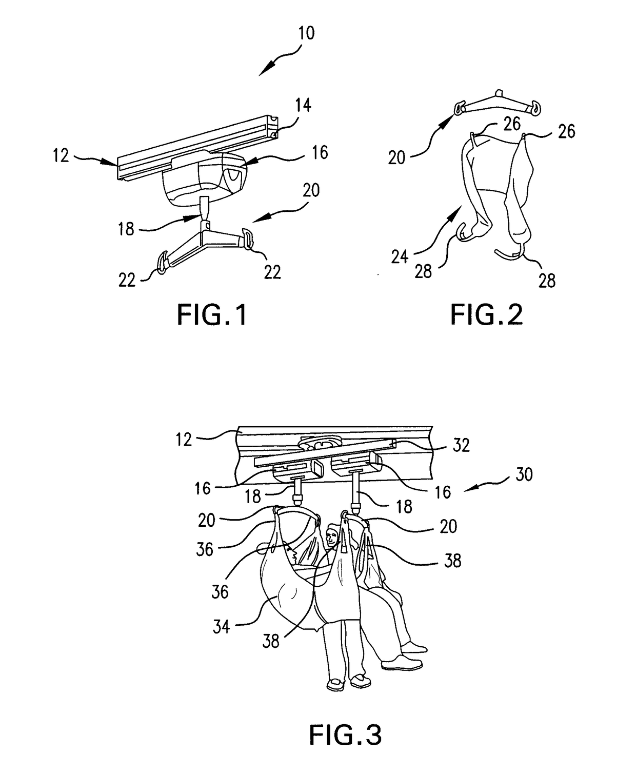 Tiltable Patient Ceiling Lift Assembly