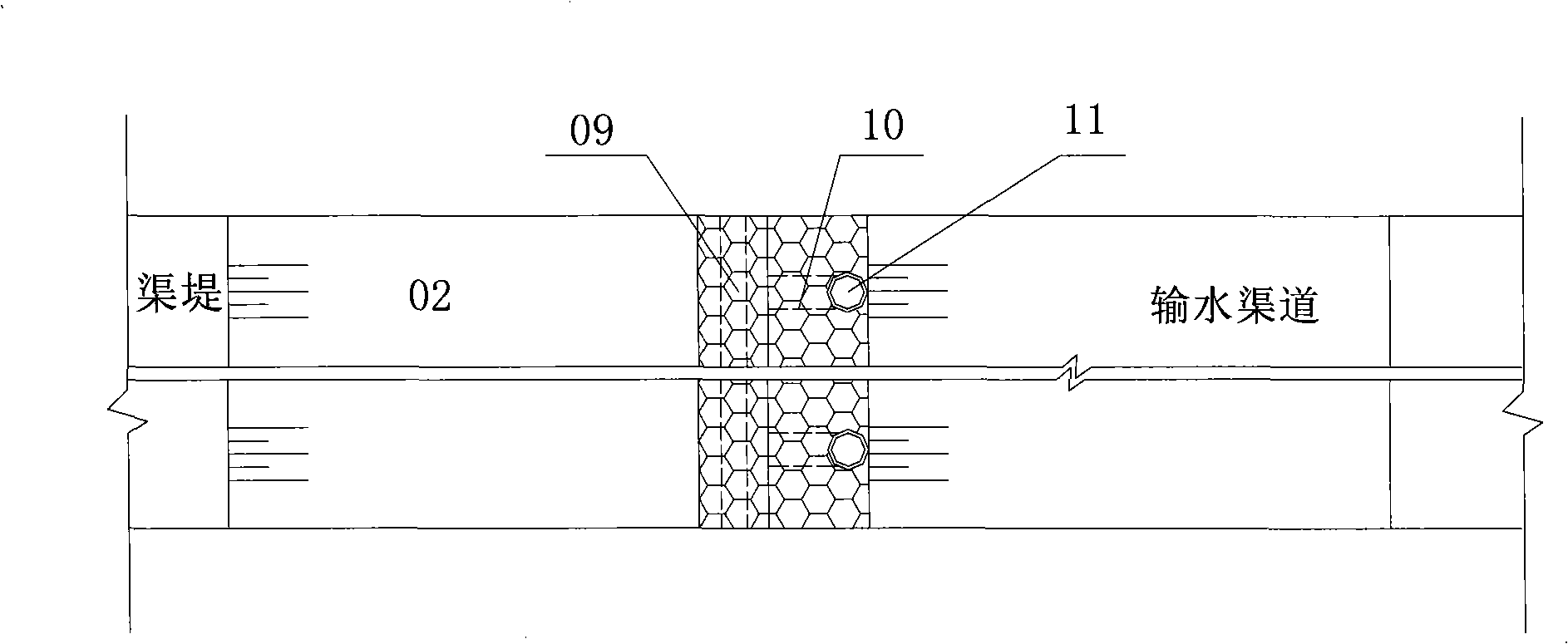 Seepage-intercepting and pollutant-removing system of large channel non-water passing slope