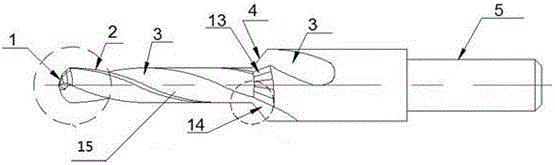 Drilling and countersinking integrated dagger drill