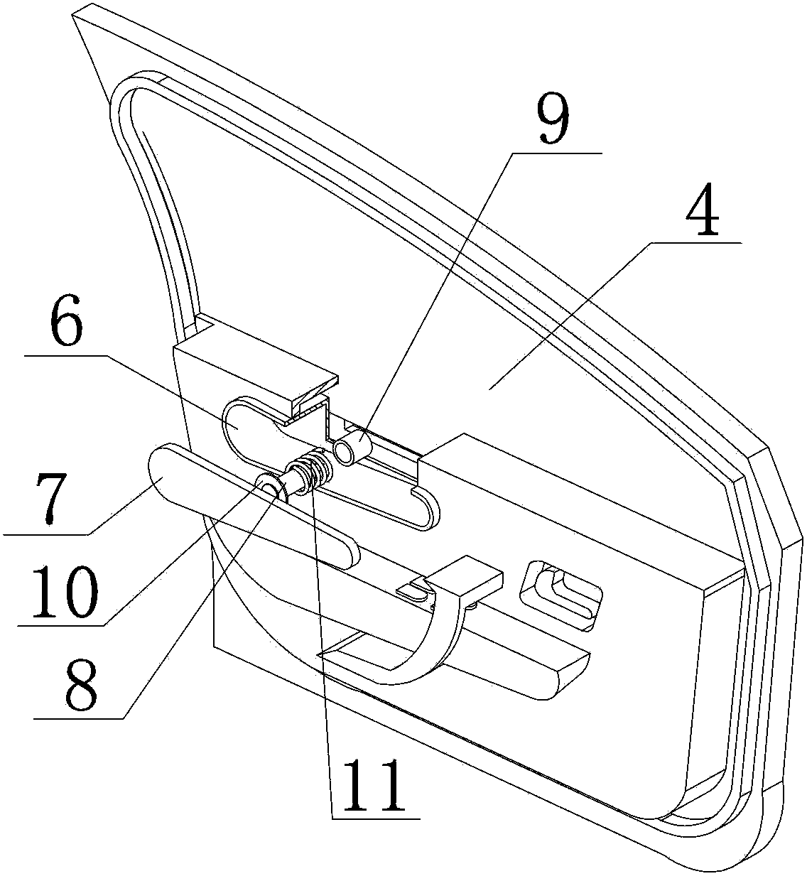 Car door with car window glass smashing function