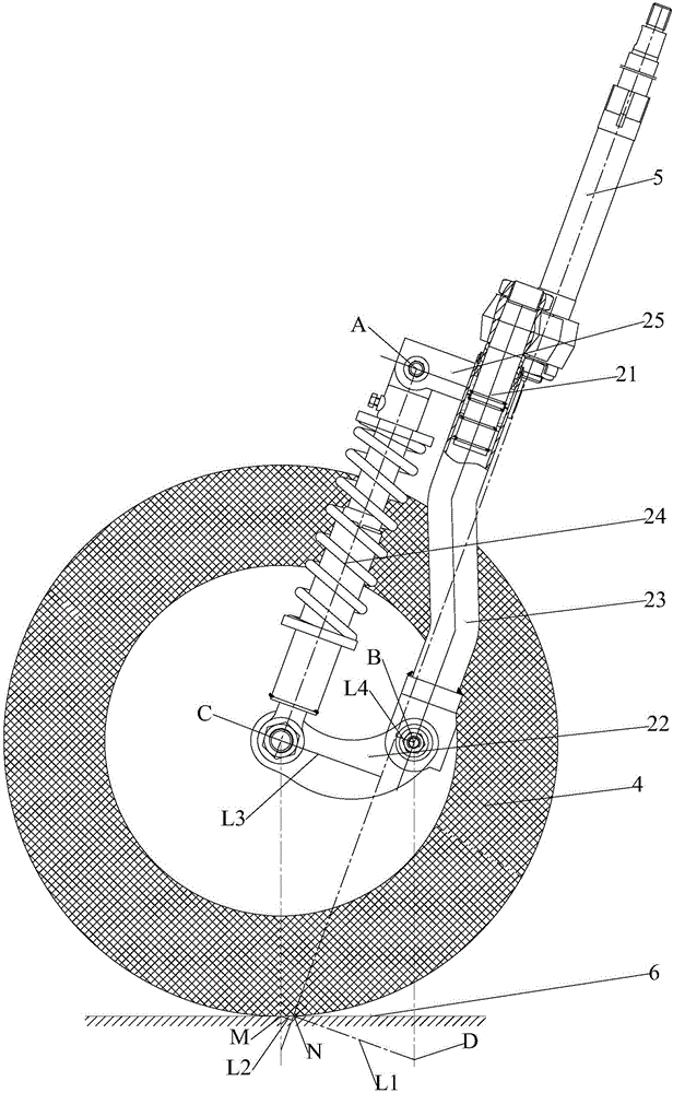 Balanced type suspension frame and motor vehicle