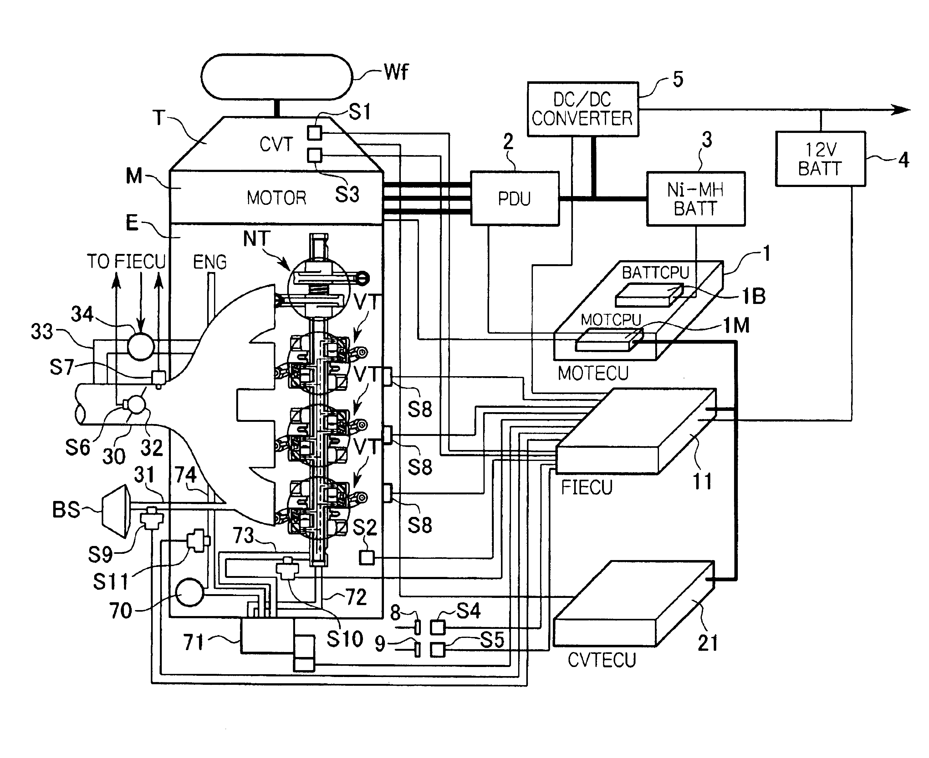 Motor controller of deceleration idling-cylinder engine vehicle