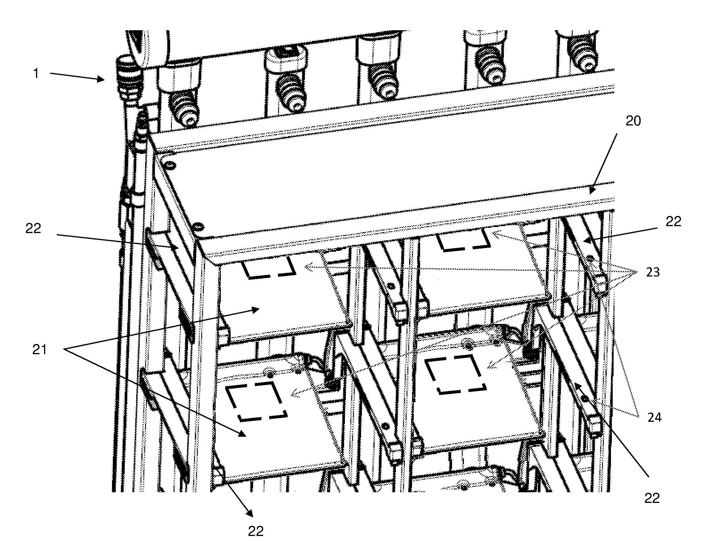 System and method for automatically detecting the presence of cages in the shelf of a facility