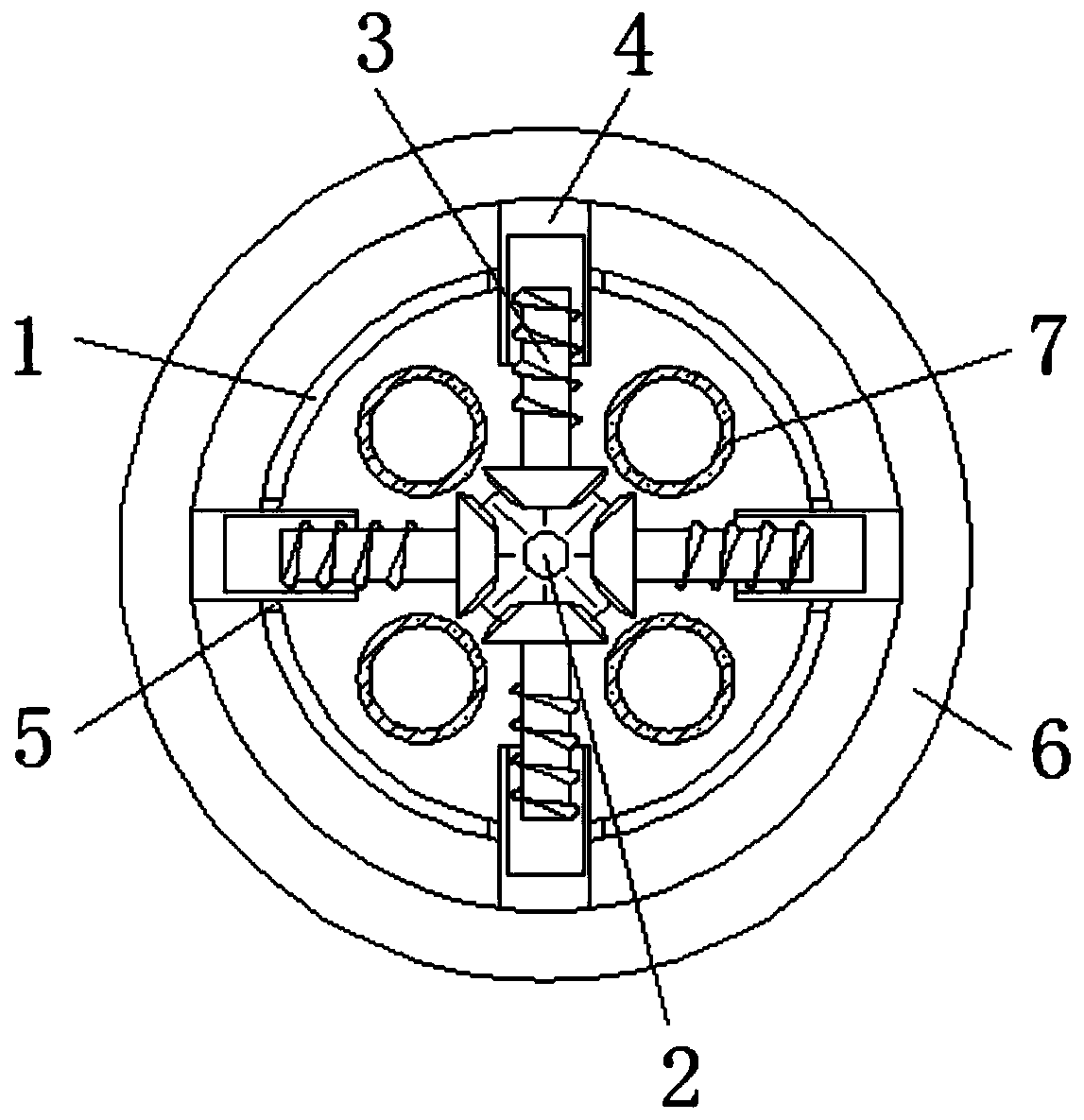 Gas flow limiting structure of desulfurization and denitration dust collector