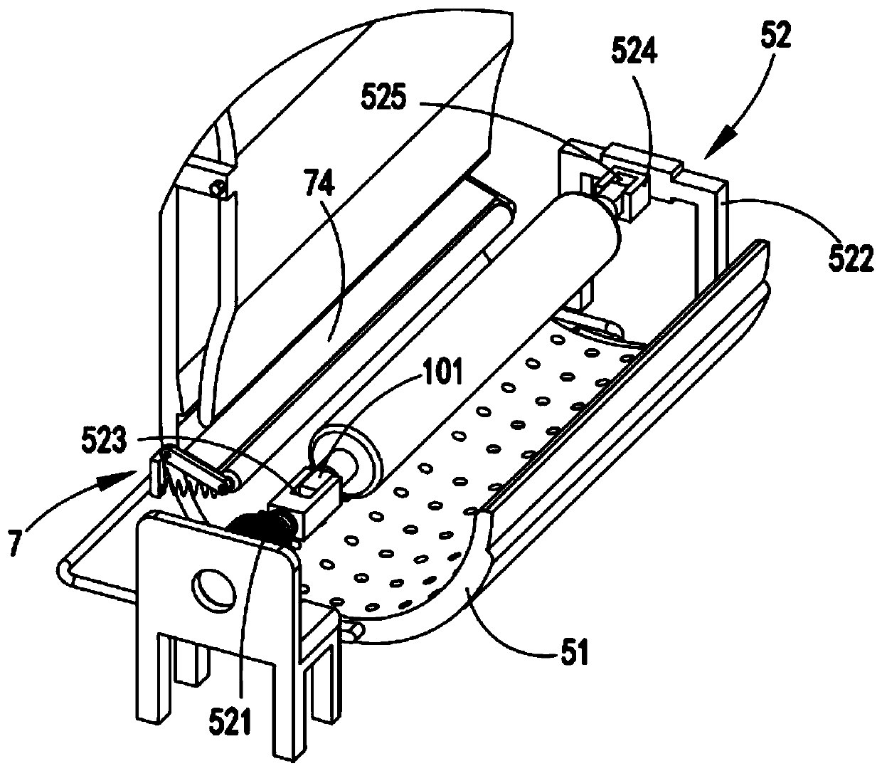 Warp-knitted fabric continuous rolling and outputting equipment