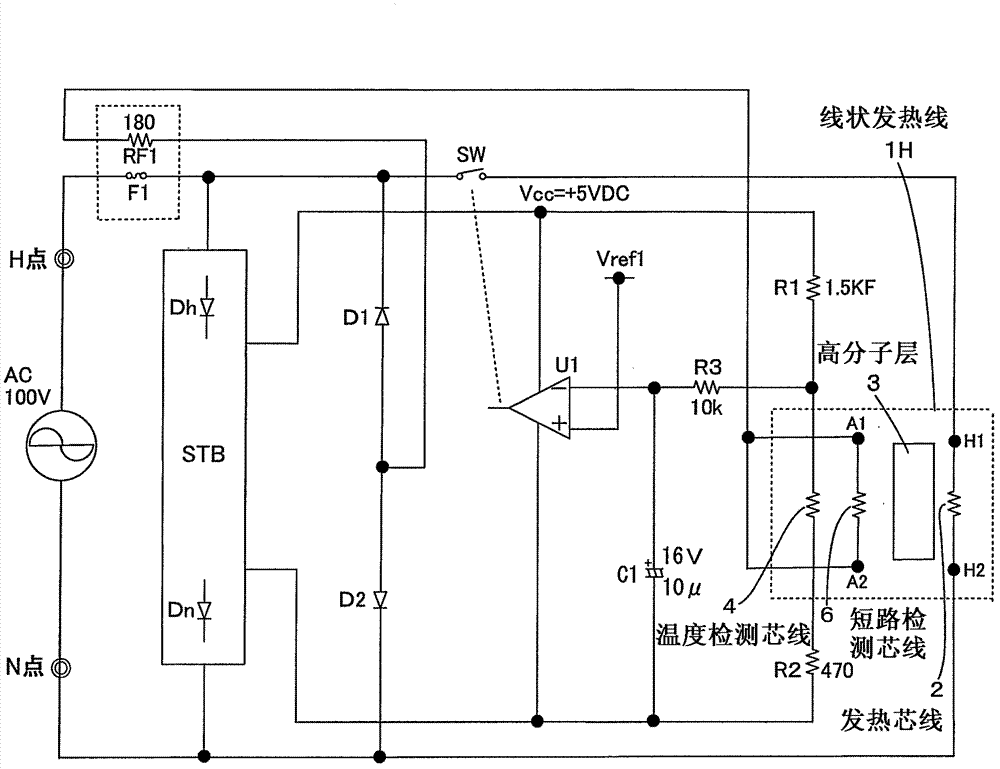 Linear heating wire device