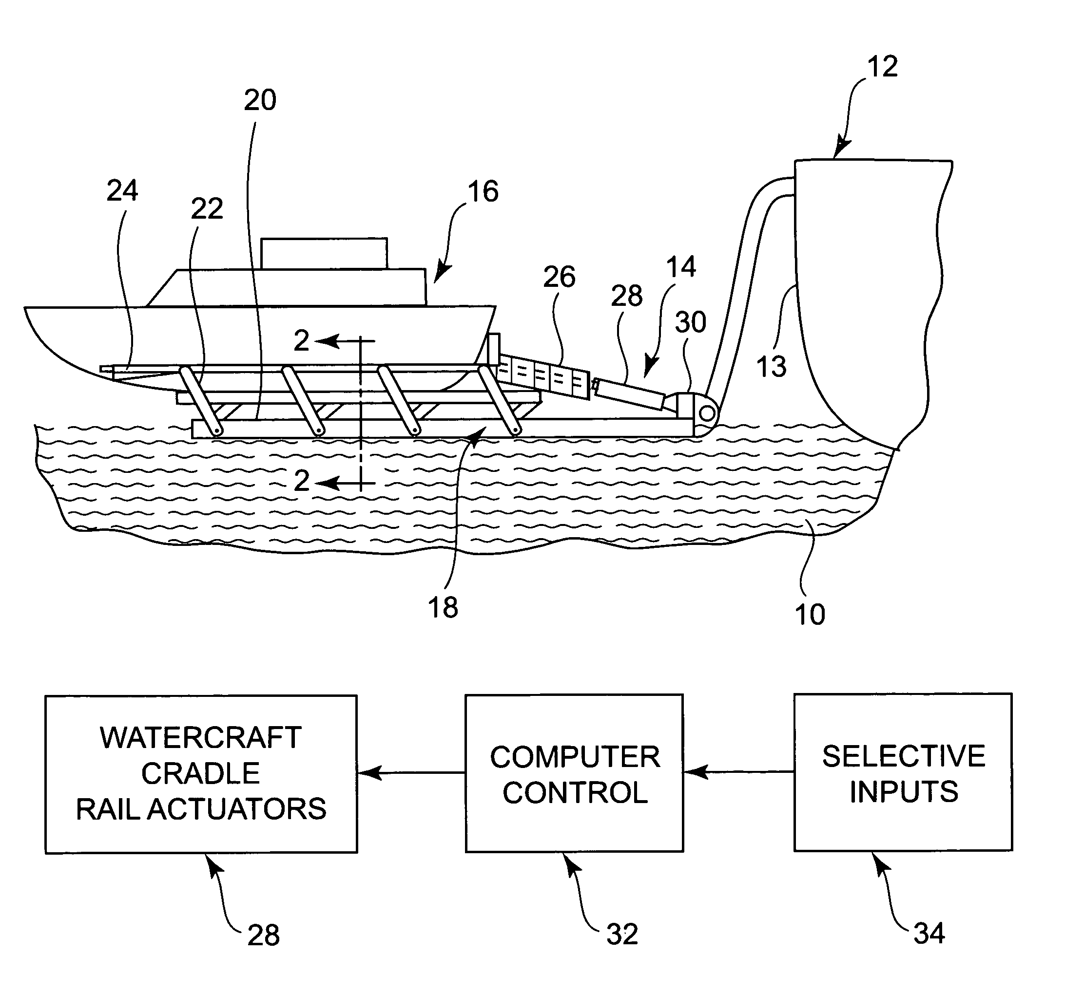 Watercraft landing cradle