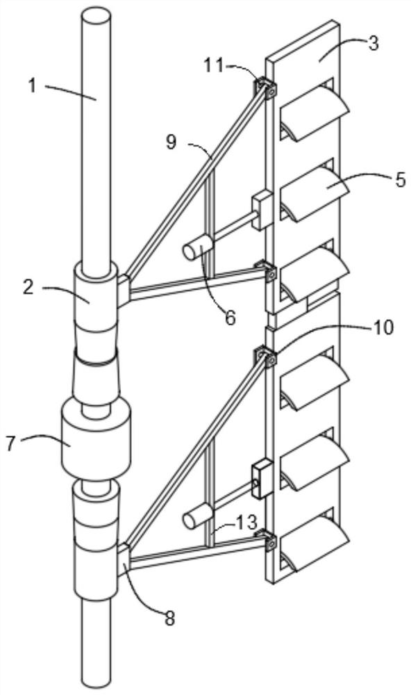 Synchronizing mechanism for supporting wheel in wind wheel of vertical axis wind turbine