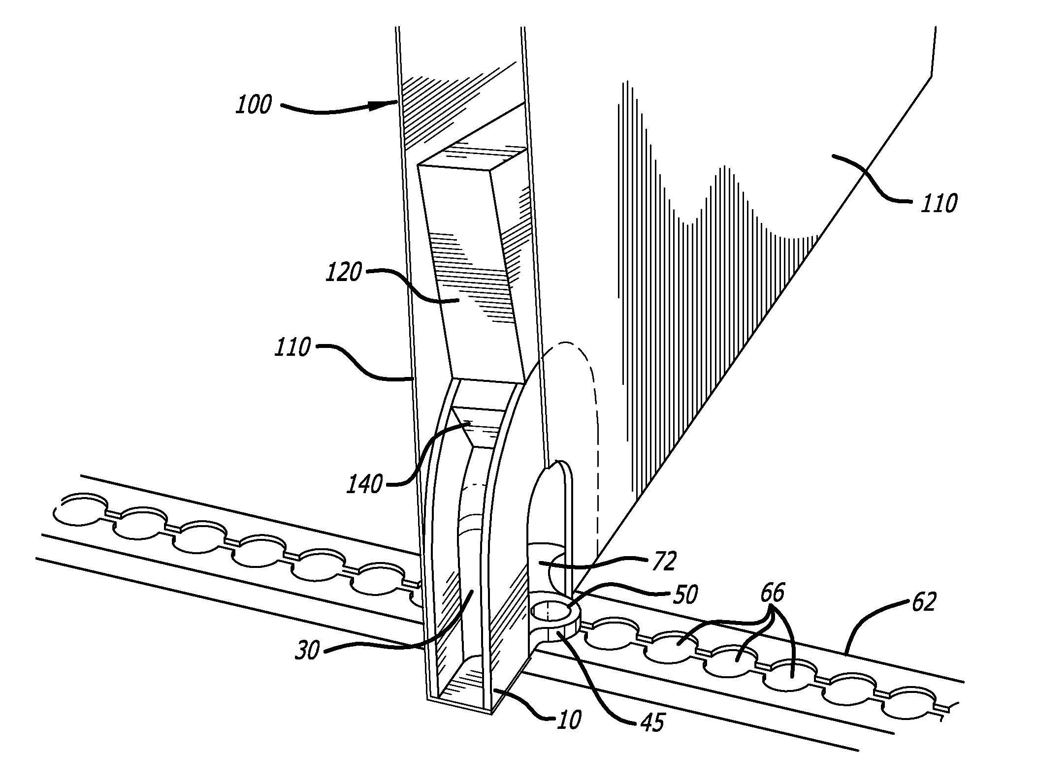 Aircraft monument integrated attachment device