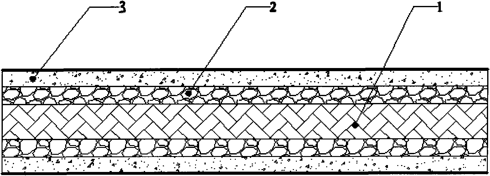 Whole-core antiflaming conveyer belt with transition layer and production method thereof