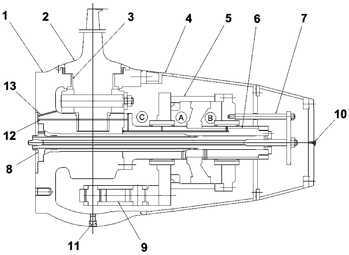 A kind of oil-free lubricated rotary paddle water turbine runner