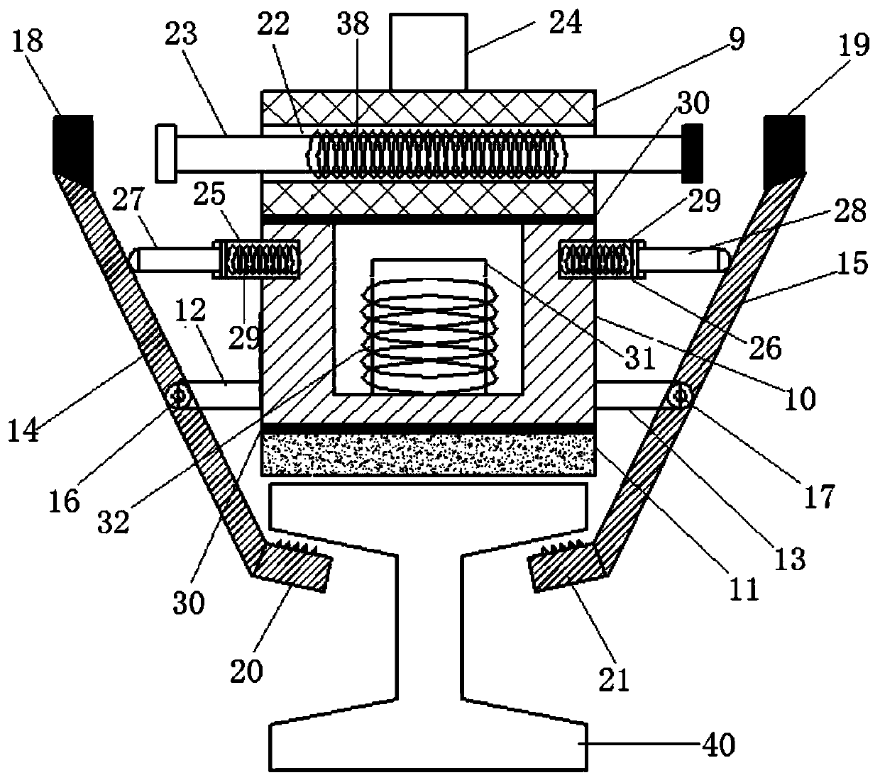 Device for preventing mine car from derailing and sliding through electromagnetic driving