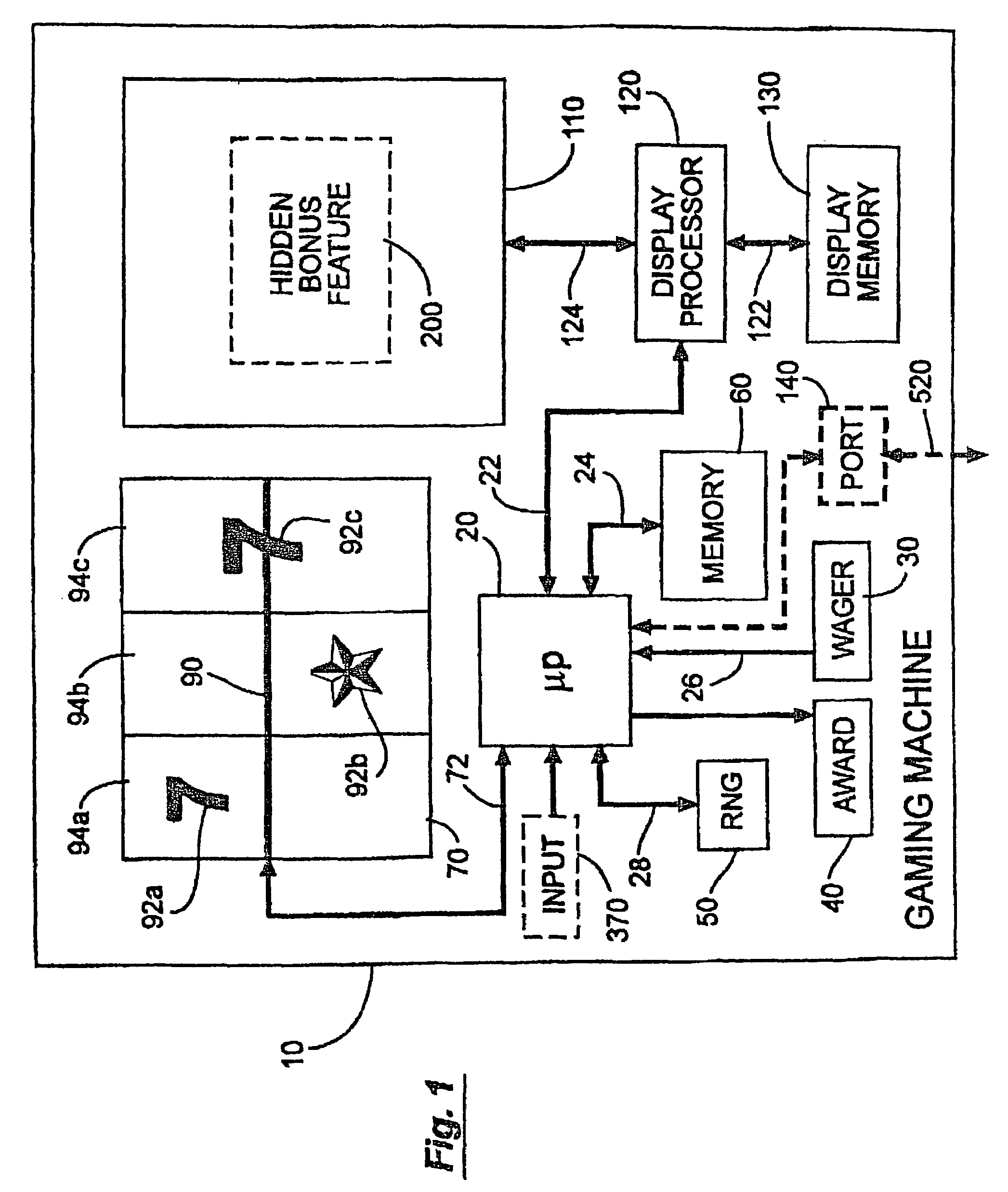 Method for awarding a player responding to a hidden bonus game feature that interrupts casino game play