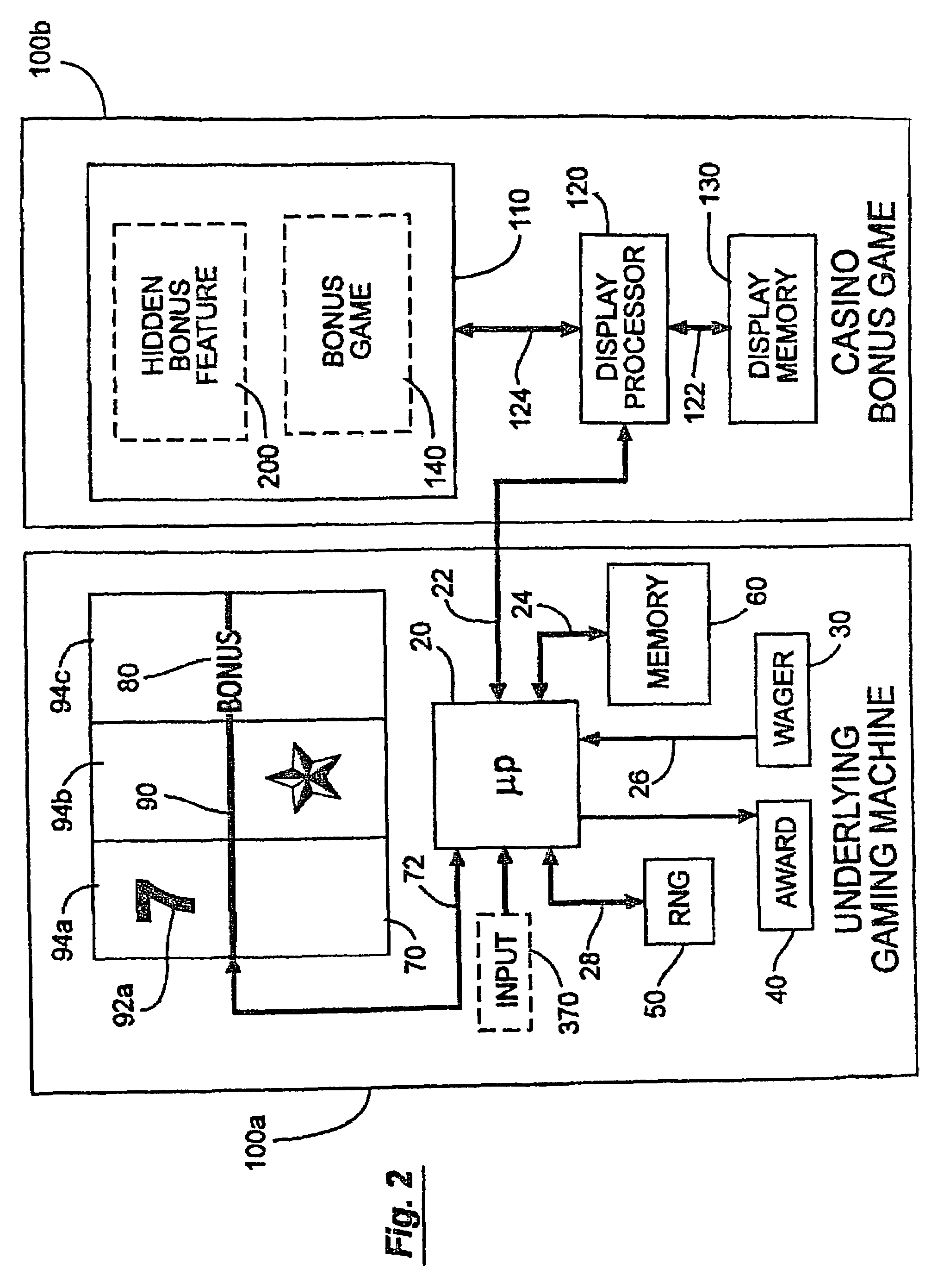 Method for awarding a player responding to a hidden bonus game feature that interrupts casino game play