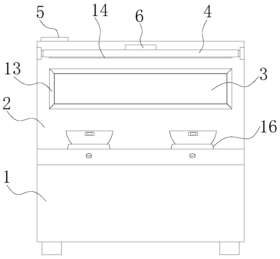 An integrated stove with flue protection function