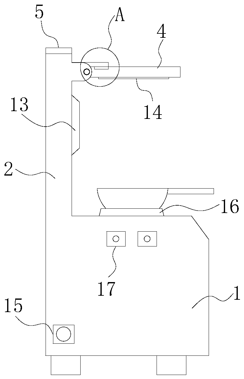 An integrated stove with flue protection function