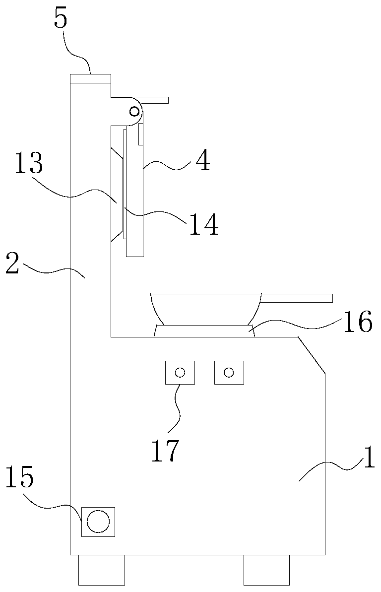 An integrated stove with flue protection function