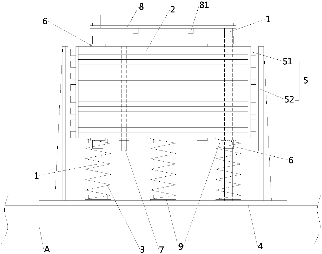 Vertical tuning mass damper